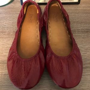 Ruby red patent Tieks size 9